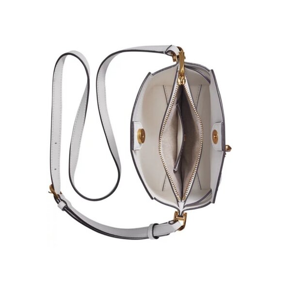 Donna Karan NY Bridgehampton smooth leather mini crossbody -WHITE - Picture 11 of 13